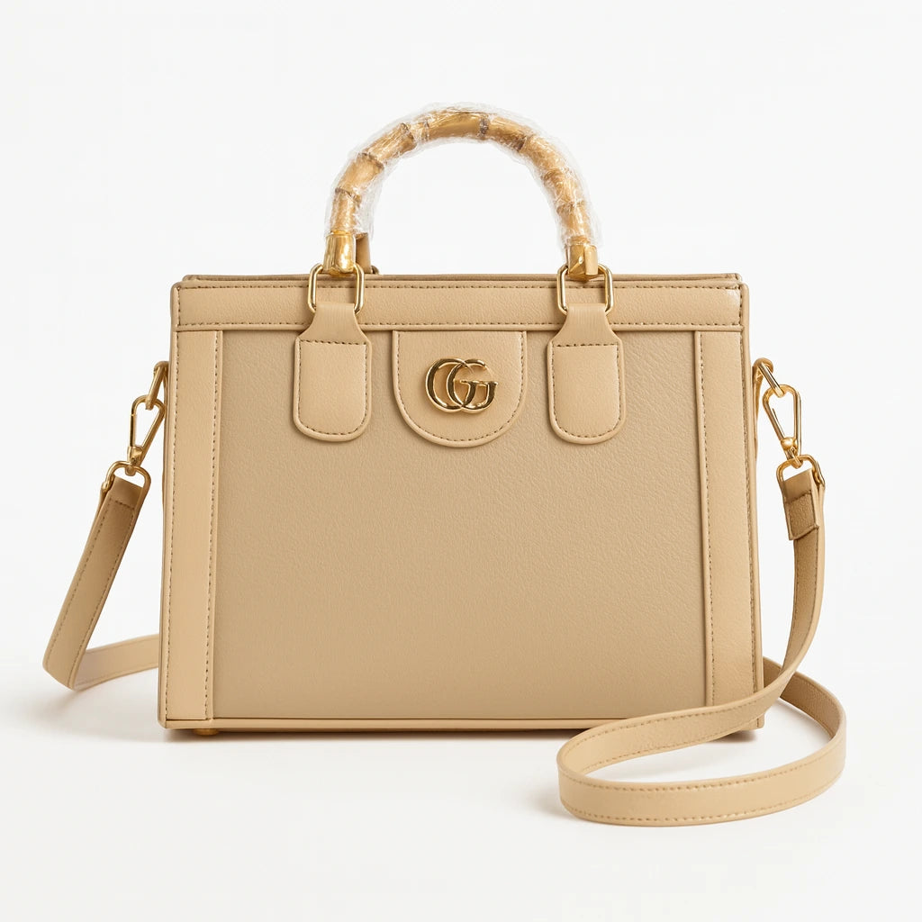 Bamboo Handel Bag Cream