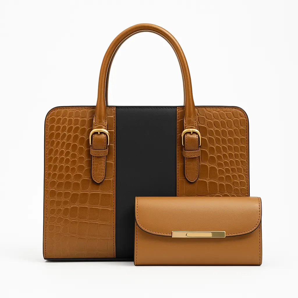 Copy Cat Bag 2pc Brown and Black