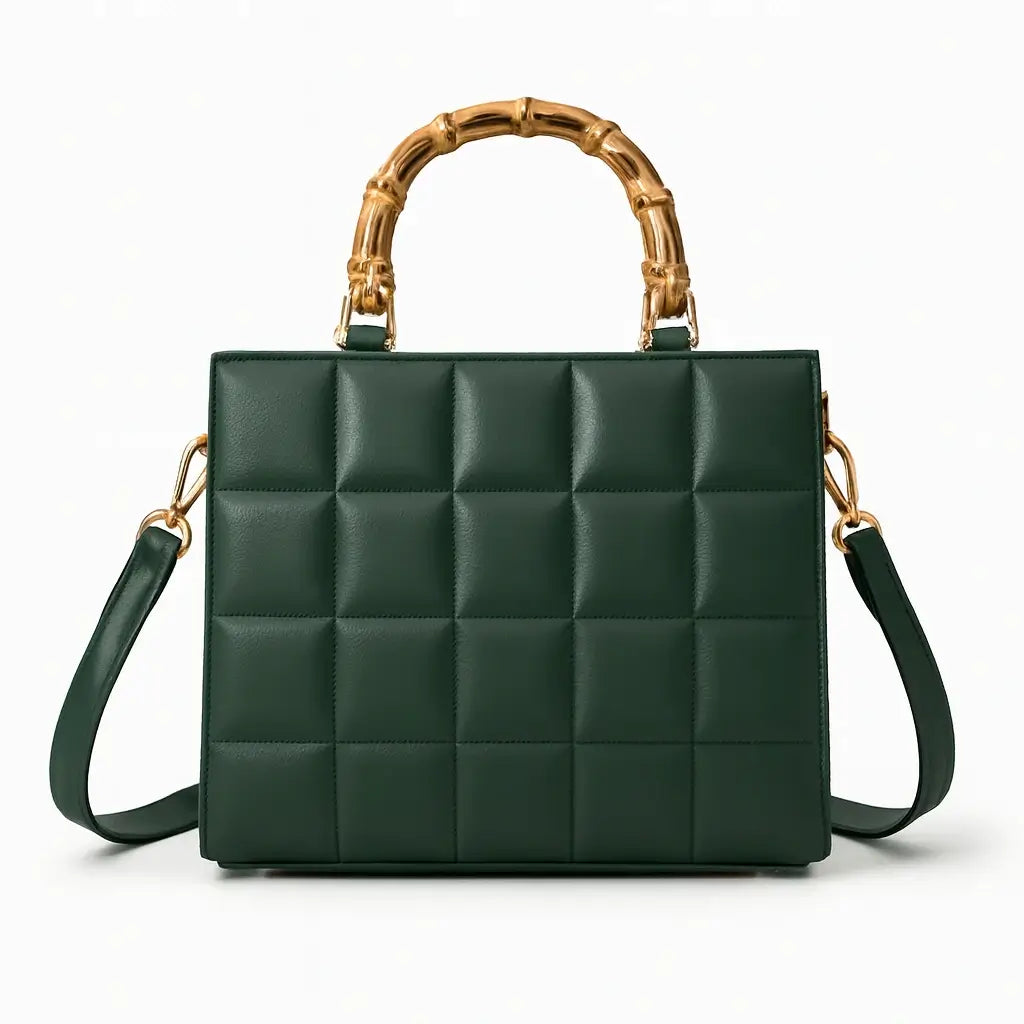 Block Box Bag Hand Bag Green