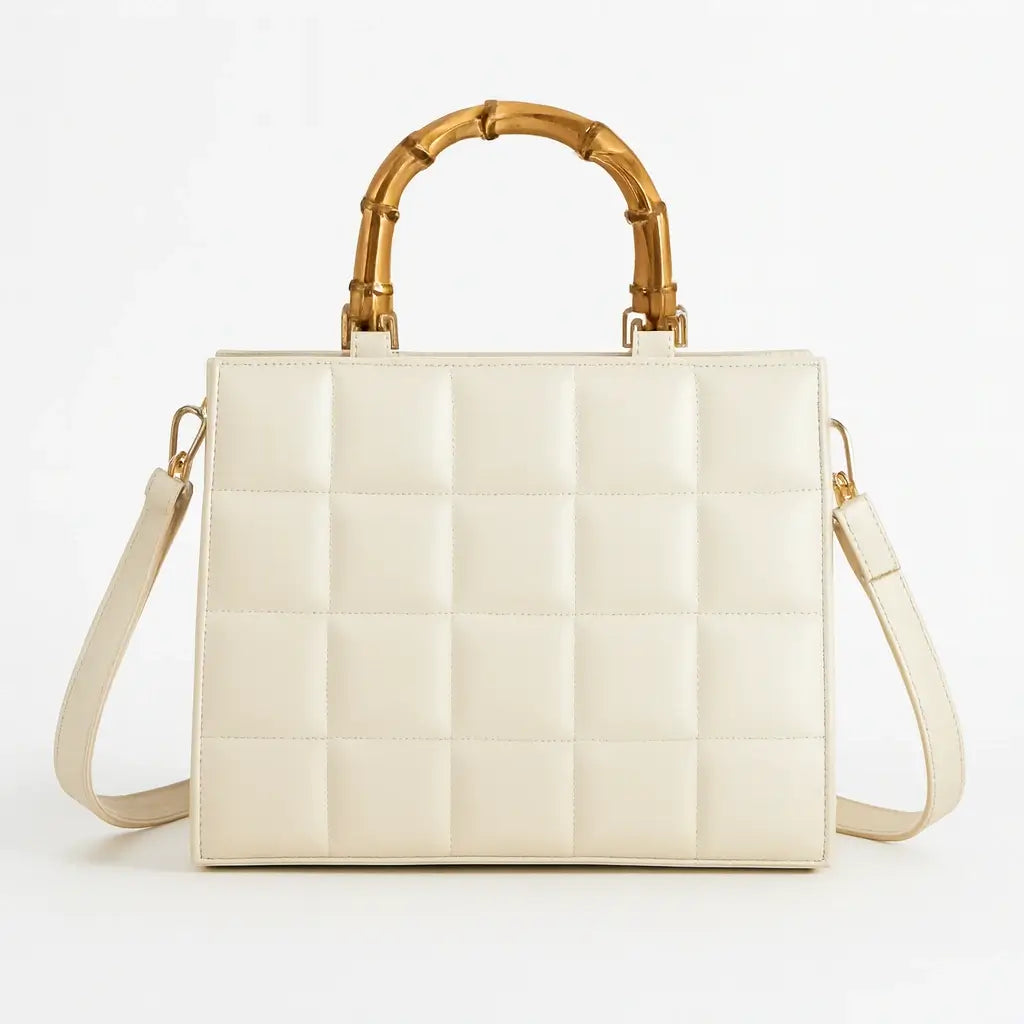 Block Box Bag Hand Bag Cream